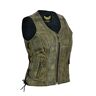 Leatherick Dames lederen gilet verdrietig bruin echte topnerf buffelleer lederen mouwloze jas/vest (M) (10)