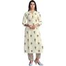 STYLE INSTANT Indian Kurti voor dames met broek   Rayon bedrukte jurk Kurtis Kurta voor vrouwen tops, Wit, M