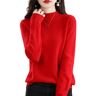 HEXEH Cashmere Sweaters For Women, Cashmere Long Sleeve Sweaters Plus Size, Womens Cashmere Sweaters Fall 2023 (S,Red)