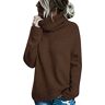 Runcati Dames rolkraag gebreide trui lange mouwen effen casual losse warme sweater, bruin, L