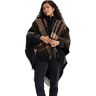 Vero Moda Dames VMJADIA GA NOOS Poncho, zwart/Checks: IN Aztec + Tigers Eye + Birch, One Size, Black/Checks: in Aztec+Tijgers Eye+Birch, Eén maat