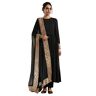 Elina fashion Indiase Kurti voor dames met broek   Rayon geborduurde Kurta Dupatta Kurtis jurk voor vrouwen Tops tuniek, Zwart, XXL