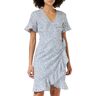 Vero Moda VMHENNA 2/4 WRAP Frill Dress WVN NOOS Jurk, China Blue/AOP: Mini Henna Vic, M, China Blauw/Aop:mini Henna Vic, M