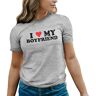 ROSETRAIL I Love My Boyfriend Grijs T-shirt voor dames Size S