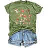 hohololo Paddenstoel Shirt voor vrouwen paddenstoel liefhebbers T-shirt dames T-shirt met paddenstoel motief casual tops met korte mouwen, groen, L