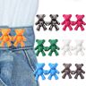 ZXCVB 6PACK Cute Adjustable Button Pins, Cute Bear No-Sew Waist Button, Bear Button Pins for Jeans, Bear Clips for Pants, Pant Clips for Waist (Type B)