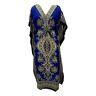 Delena Designs Lange kaftanjurk voor dames, maxi-kaftanjurk, jurk, top, nachtjurk, Royal Blauw, 132