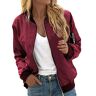 Generic 2024 AI Damesmode solide jassen rits jassen casual met zakken jas dames snowboardjassen, Rood, XL