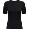 Only Onlbelia 2/4 ruching top box jrs black Zwart Large Female