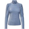 Only Onllela l/s rollneck shoulder top c Blauw Small Female