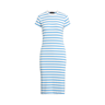 Polo Ralph Lauren Striped Cotton Dress White/Rivera Blue Small Female