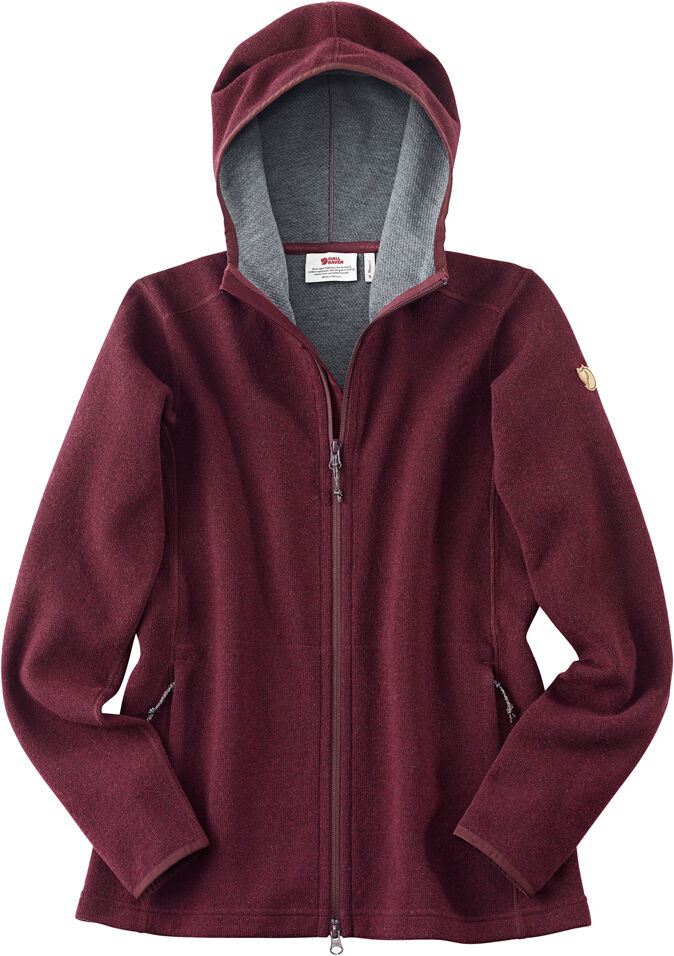 FjÃ¤llrÃ¤ven Dames Vest High Coast Wool Hoodie W - donkerrood -