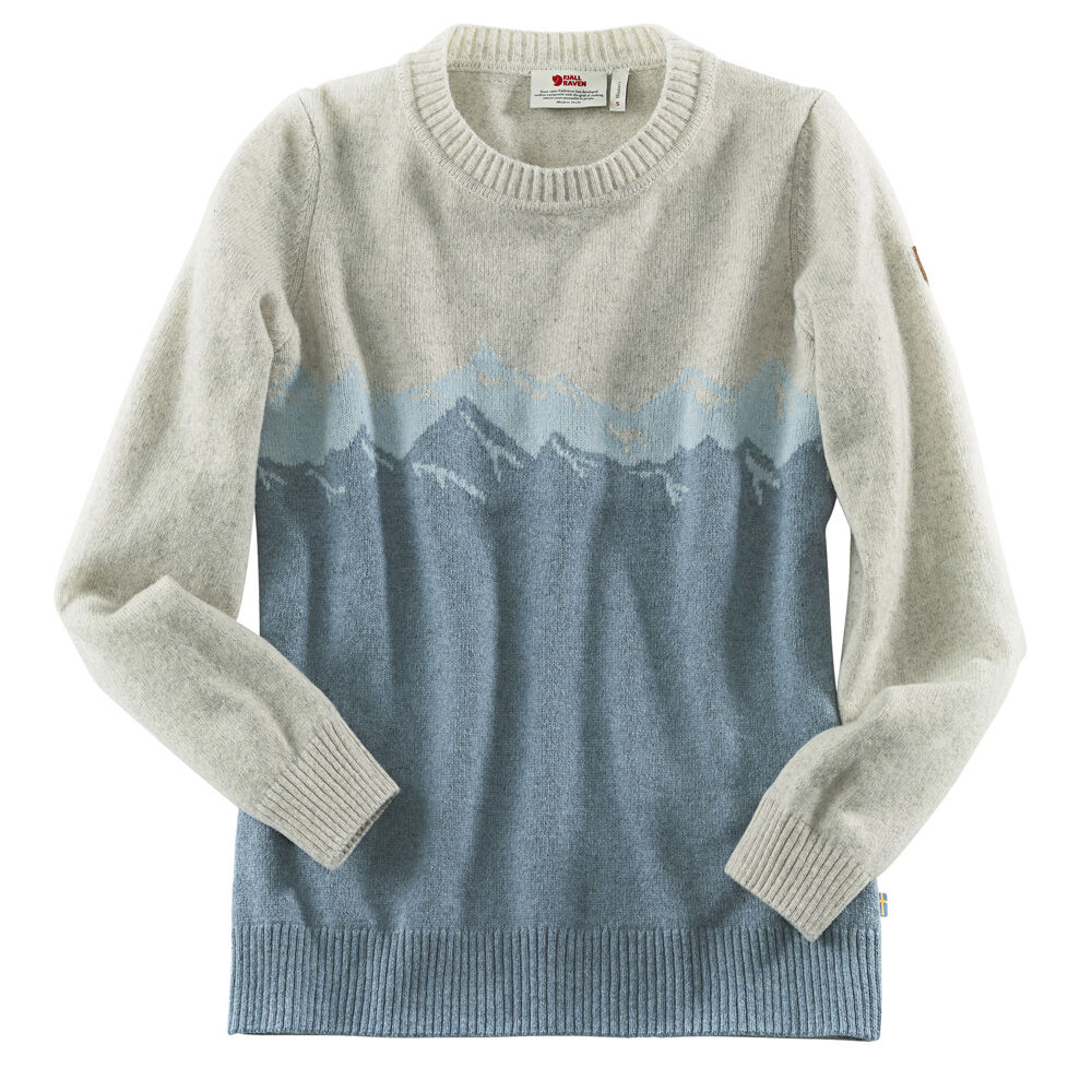FjÃ¤llrÃ¤ven Dames Trui Greenland Re-Wool View Sweater W - grijs-blauw -