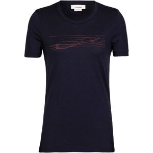 Icebreaker W Tech Lite Ss Tee Ski Stripe Ib/Midnight Navy S