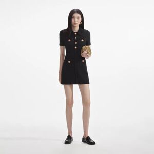 Self-Portrait Jewel Button Knit Mini Dress - Black L