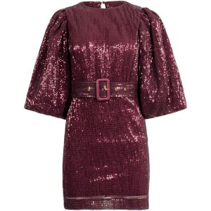 byTiMo Sequins Puff Sleeve Mini Dress - Plum M