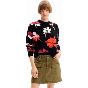 Desigual Oversize floral pullover - BLACK - XS