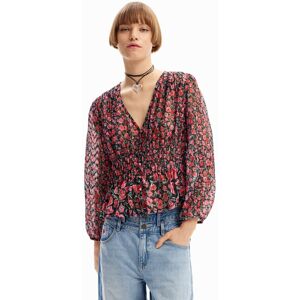 Desigual Floral plumetis blouse - BLACK - XL