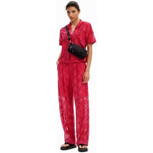 Desigual Tailored floral lace trousers - RED - S