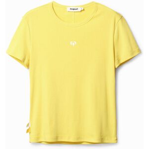 Desigual Basic heart T-shirt - YELLOW - L