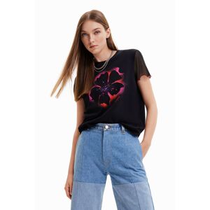 Desigual Arty tulle sleeve T-shirt - BLACK - S