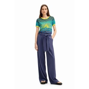 Desigual Wide-leg knit trousers - BLUE - XS