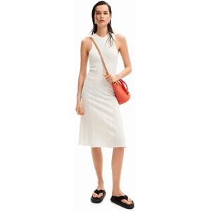 Desigual Ribbed patchwork midi dress - WHITE - M