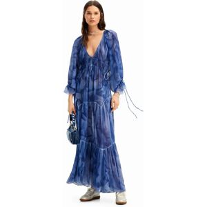 Desigual Long tie dress - BLUE - S