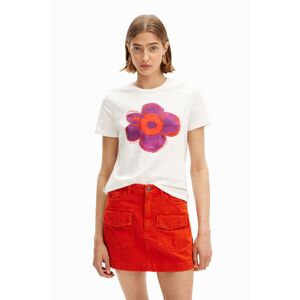 Desigual Flower illustration T-shirt - WHITE - S