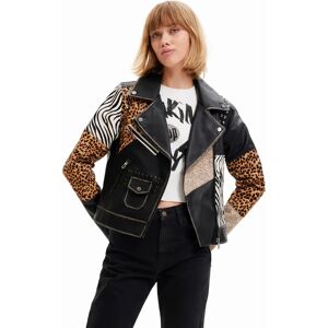 Desigual Animal print biker jacket - BLACK - L