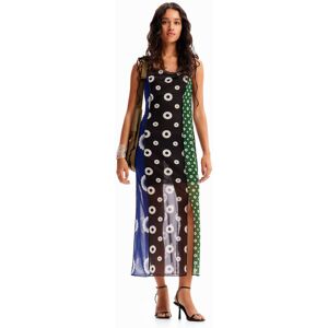 Desigual Geometric midi slip dress - GREEN - L