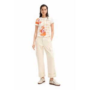 Desigual Embroidered cargo trousers - WHITE - 44