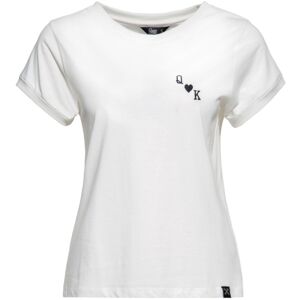 King Kerosin Queen Kerosin Playcard Queen T-skjorte for kvinner 2XL Hvit