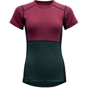 Devold Women's Lauparen Merino 190 T-Shirt Beetroot XL, BEETROOT/WOODS/INK