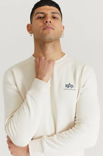 Alpha Industries Sweatshirt Basic Sweater Small Logo Hvit  Male Hvit