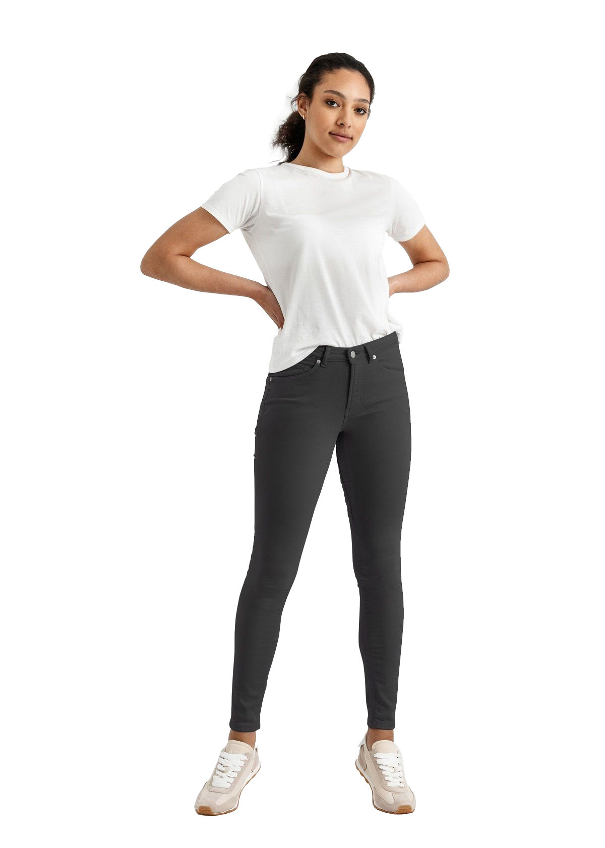 DUER No Sweat Skinny, fritidsbukse dame Slate W28-L28 2021