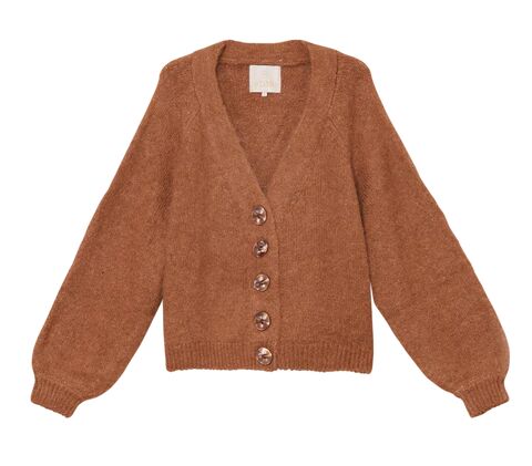 ByTimo Hairy Knit Cardigan - CamelBeige