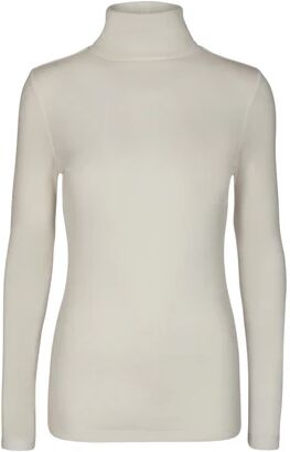 Moss Copenhagen Mona Lyocell R LS Top - Bright WhiteHvit