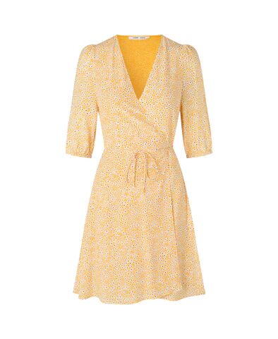 Samsøe Samsøe Britt SS Wrap Dress AOP - Golden AsterGul