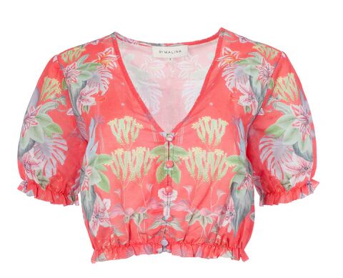 By Malina Alice Top - Electric Jungle Pink CoralRosa