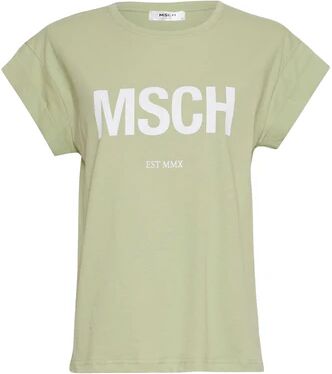 Moss Copenhagen Alva MSCH STD Seasonal Tee - Reseda/WhiteGrønn