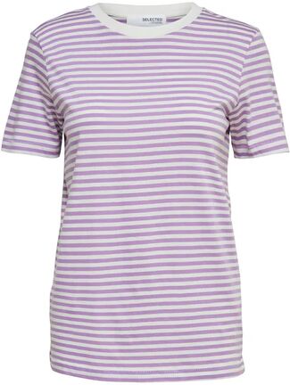 Selected Femme My Perfect SS Tee - Violet Tulip Mix StripesLilla