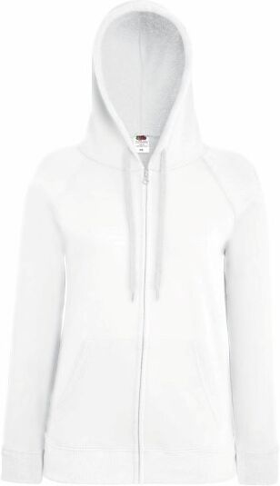 Fruit of the Loom Lady-Fit Hooded Sweat Jacket - White