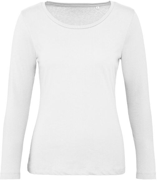 B & C Collection B and C Organic Inspire Women Long Sleeve T - White