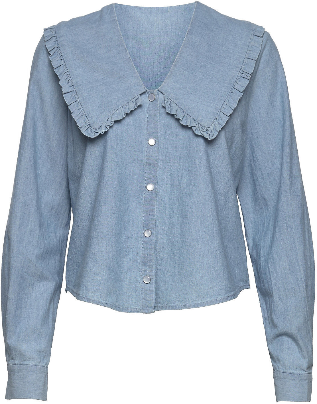 2NDDAY 2Nd Crimson - Daily Chambray Bluse Langermet Blå 2NDDAY