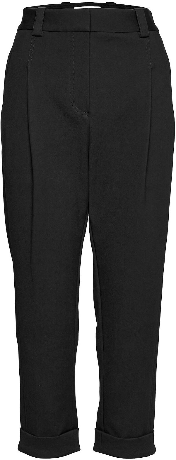 3.1 Phillip Lim P212-5077Elv / Pleat Front Tapered Cuffed Tailored Trouser Bukser Med Rette Ben Svart 3.1 Phillip Lim