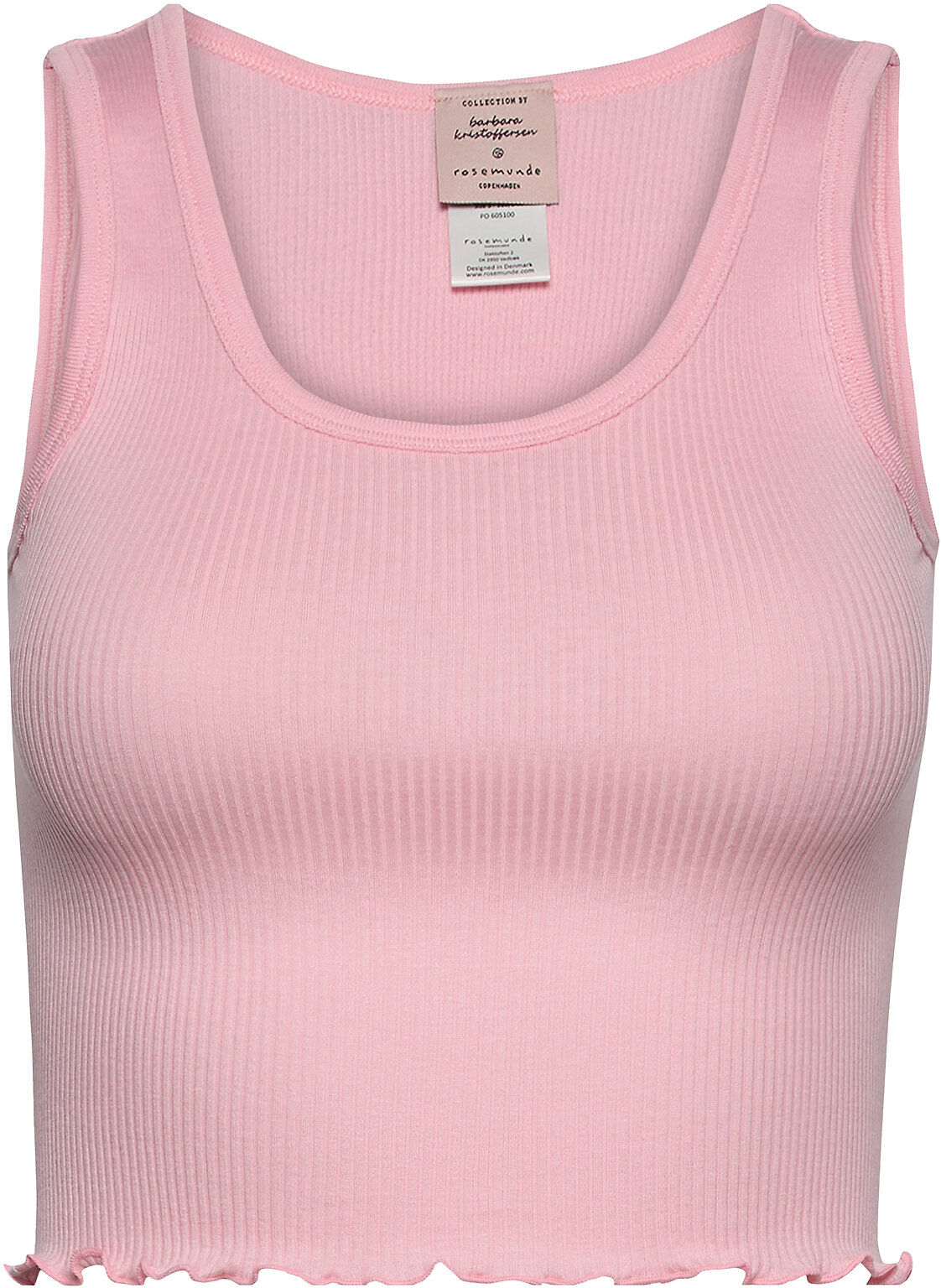 Barbara Kristoffersen by Rosemunde Silk Top Short Crop Tops Rosa Barbara Kristoffersen By Rosemunde