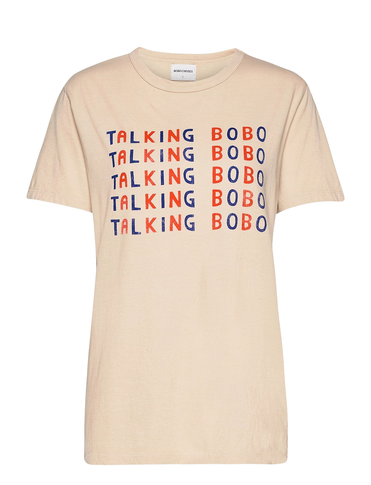 Bobo Choses Talking Bobo Organic Cotton T-Shirt T-shirts & Tops Short-sleeved Beige Bobo Choses