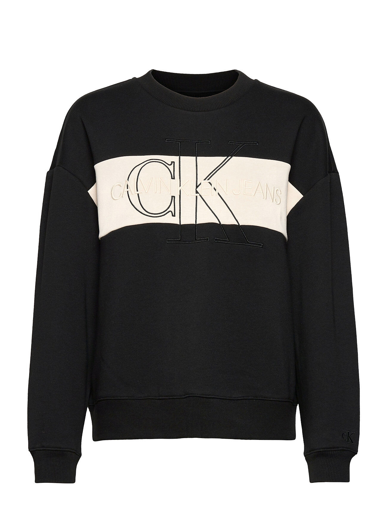 Calvin Monogram Blocking Sweatshirt Sweat-shirt Genser Svart Calvin Klein Jeans