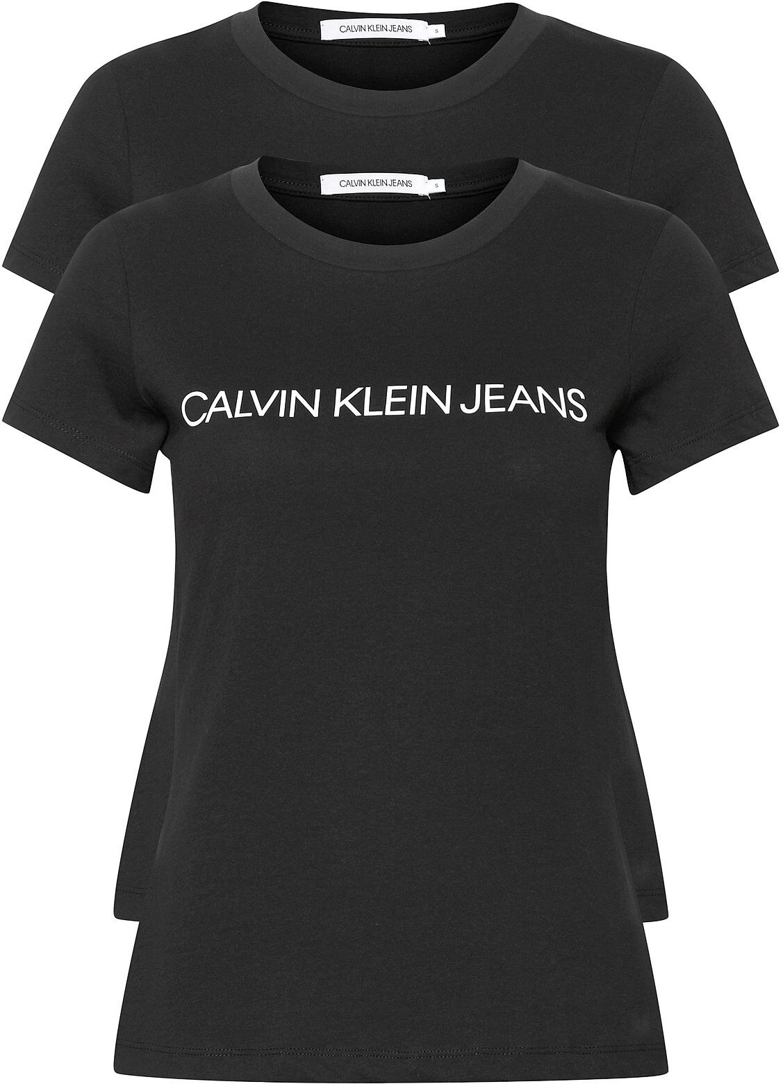 Calvin Institutional Logo 2-Pack Tee T-shirts & Tops Short-sleeved Svart Calvin Klein Jeans